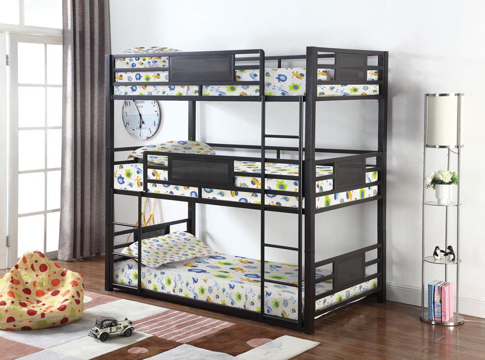 G460394 Casual Black Twin Triple Bunk Bed - ATL FURNITURE