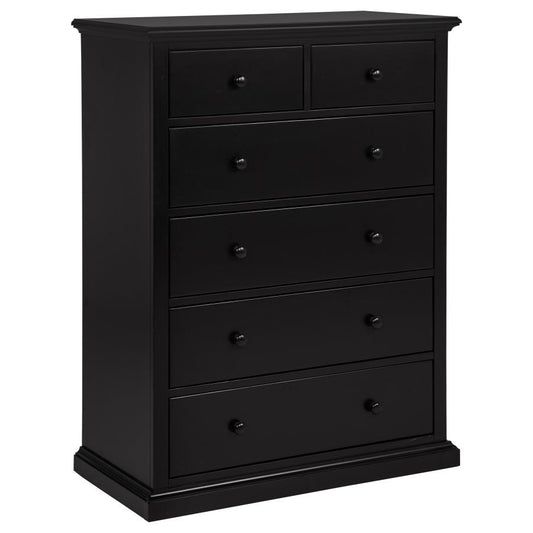 Sumerlin 6-Drawer Bedroom Chest Of Drawers Black