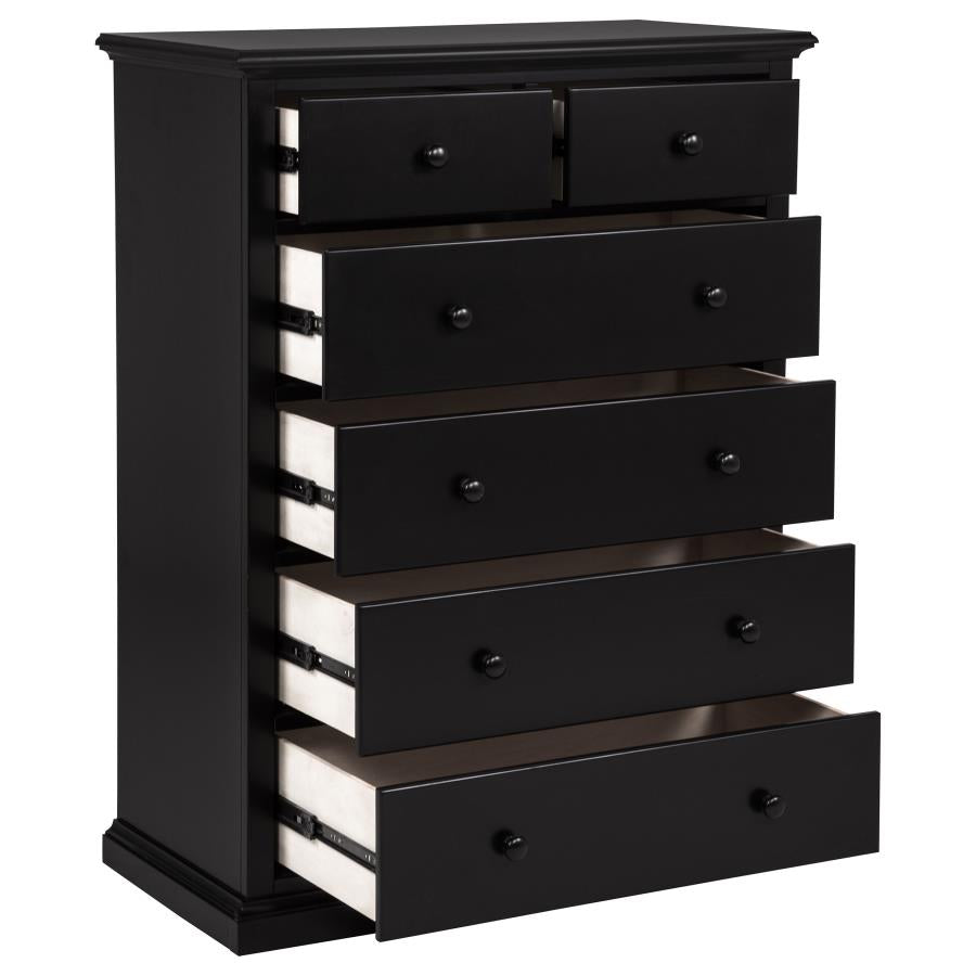 Sumerlin 6-Drawer Bedroom Chest Of Drawers Black