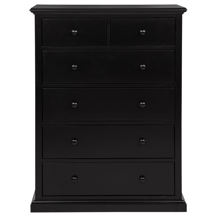 Sumerlin 6-Drawer Bedroom Chest Of Drawers Black