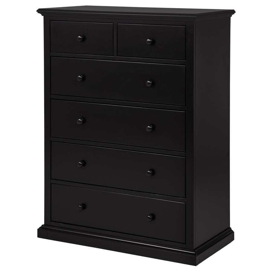 Sumerlin 6-Drawer Bedroom Chest Of Drawers Black