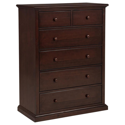 Sumerlin 6-Drawer Bedroom Chest Of Drawers Cappuccino
