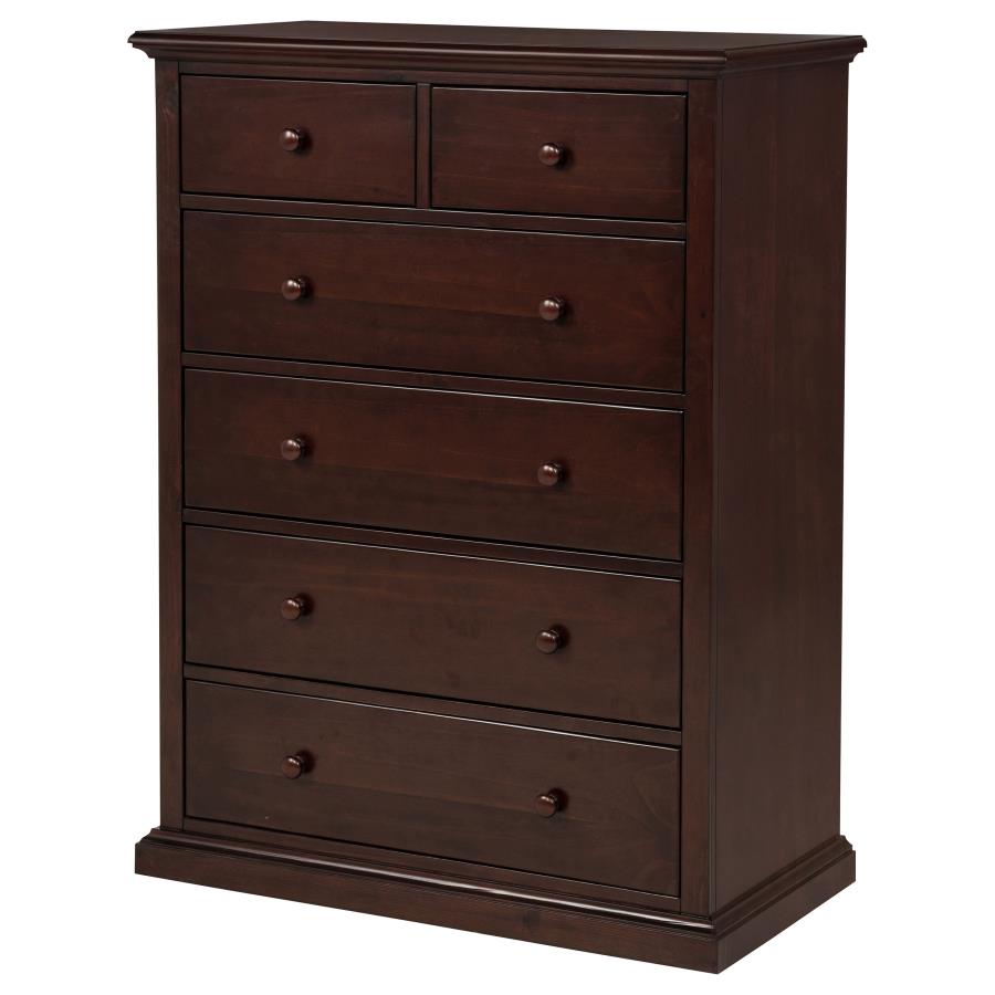 Sumerlin 6-Drawer Bedroom Chest Of Drawers Cappuccino