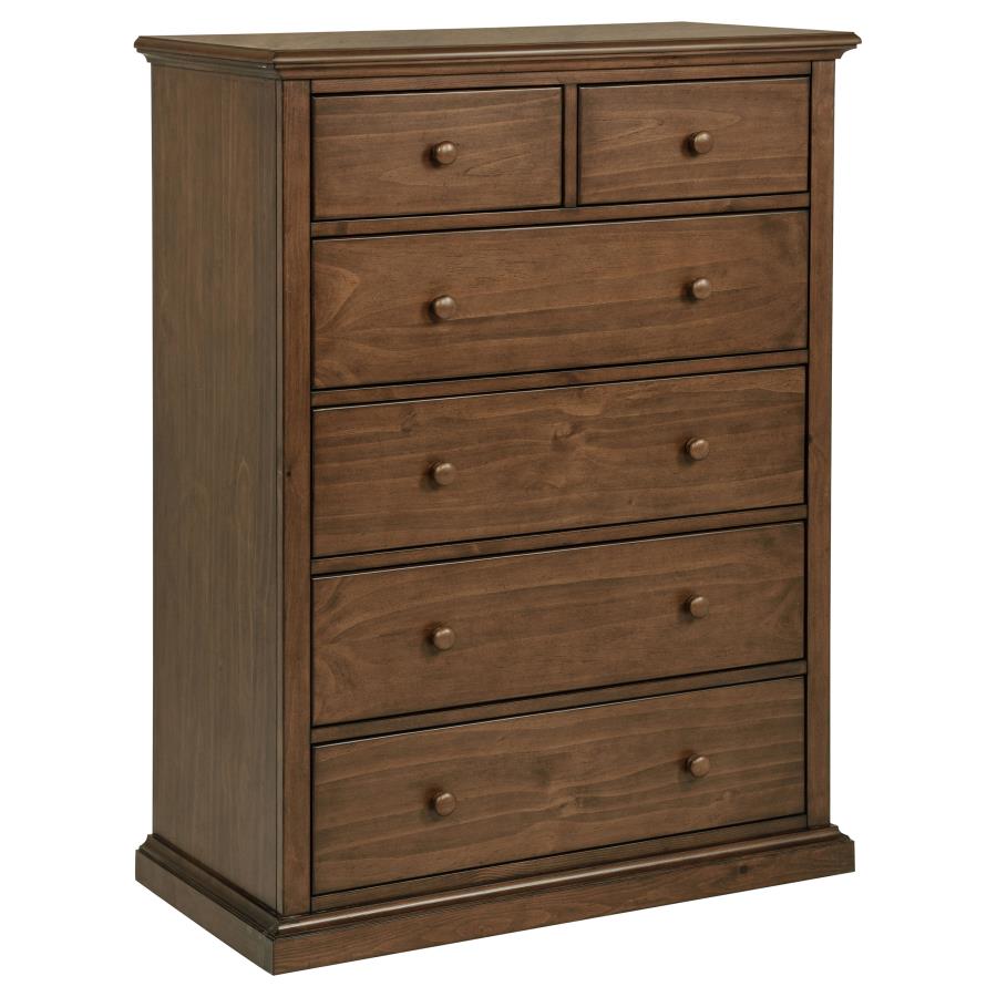 Sumerlin 6-Drawer Bedroom Chest Of Drawers Medium Brown