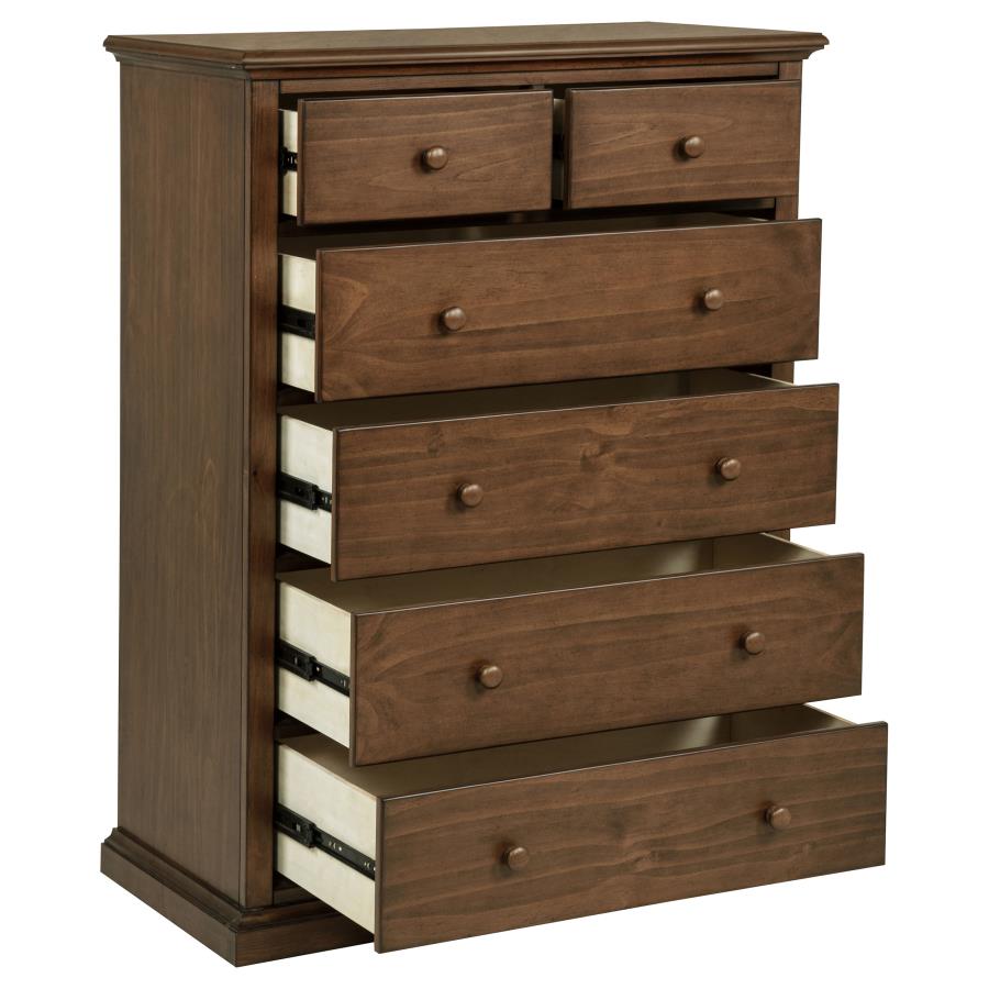 Sumerlin 6-Drawer Bedroom Chest Of Drawers Medium Brown