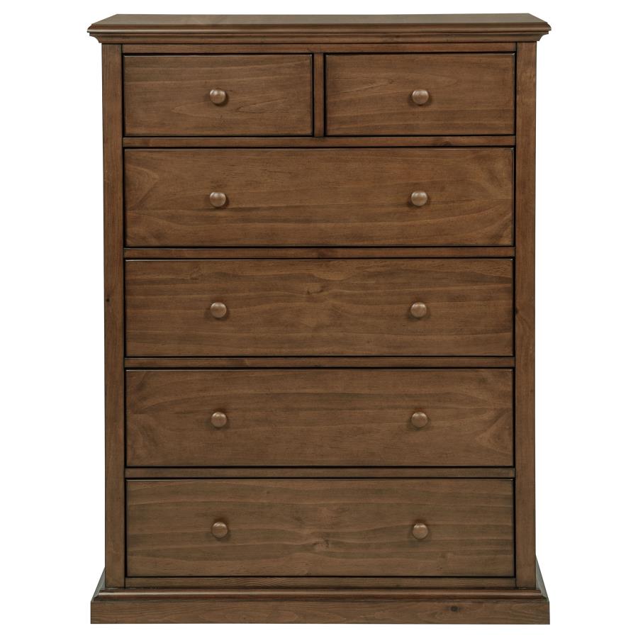 Sumerlin 6-Drawer Bedroom Chest Of Drawers Medium Brown