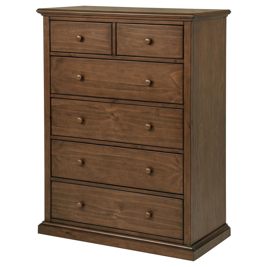 Sumerlin 6-Drawer Bedroom Chest Of Drawers Medium Brown