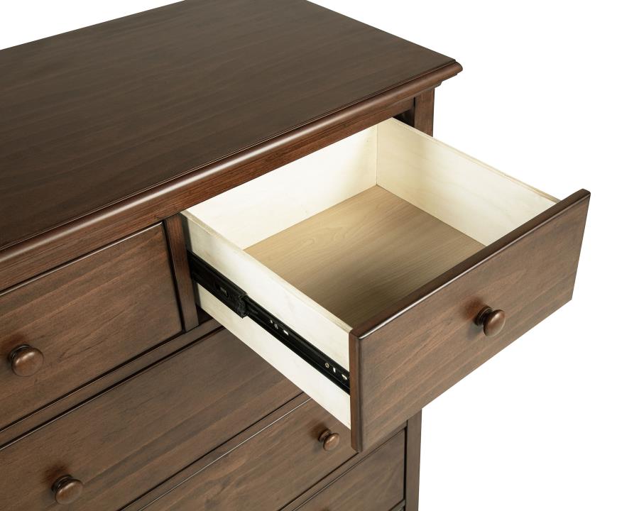 Sumerlin 6-Drawer Bedroom Chest Of Drawers Medium Brown