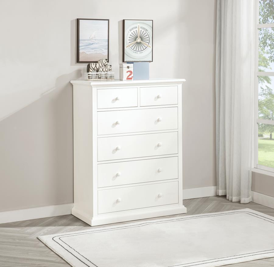 Sumerlin 6-Drawer Bedroom Chest Of Drawers White
