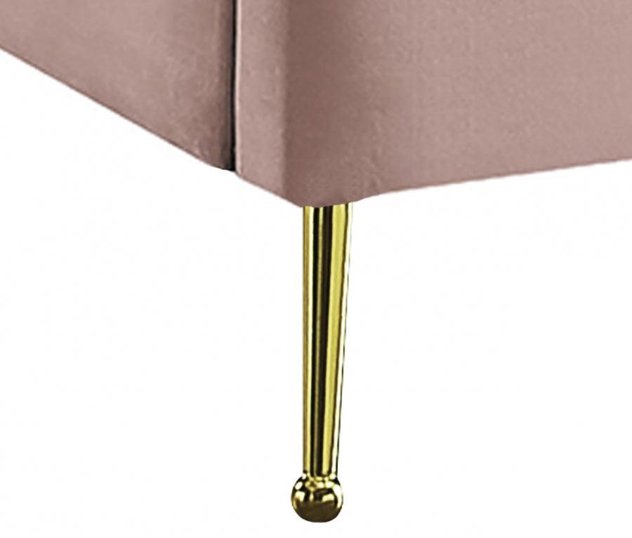 Meridian Furniture - Lily Velvet Queen Bed In Pink - Lilypink-Q - ATL FURNITURE