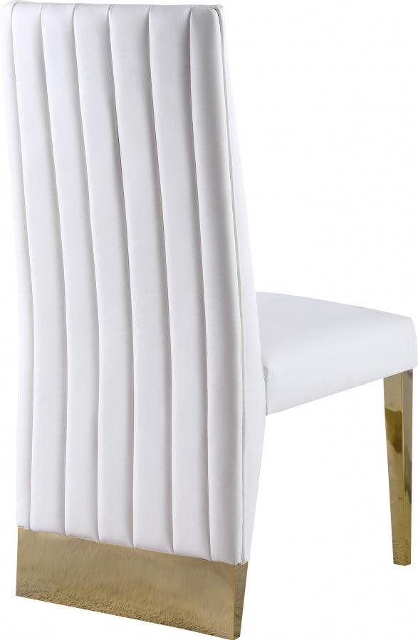 Meridian Furniture - Porsha Faux Leather Dining Chair Set Of 2 In White - 749White-C - ATL FURNITURE