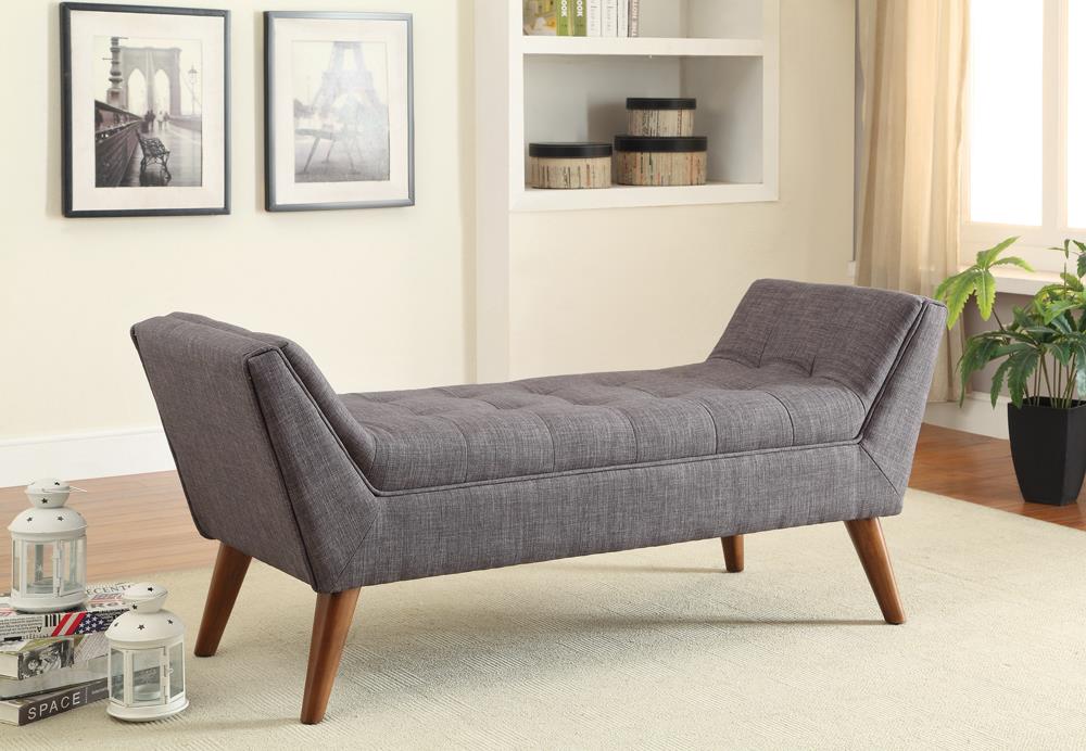 Grey Mid-Century Modern Accent Bench - ATL FURNITURE