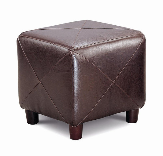 Cube Ottoman Brown - ATL FURNITURE