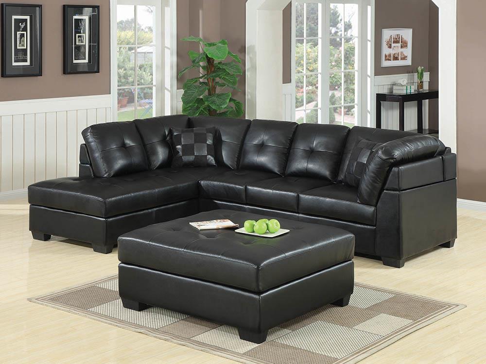 Darie Contemporary Black Sectional - ATL FURNITURE