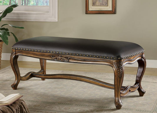 G501006 Black Faux Leather Accent Bench - ATL FURNITURE