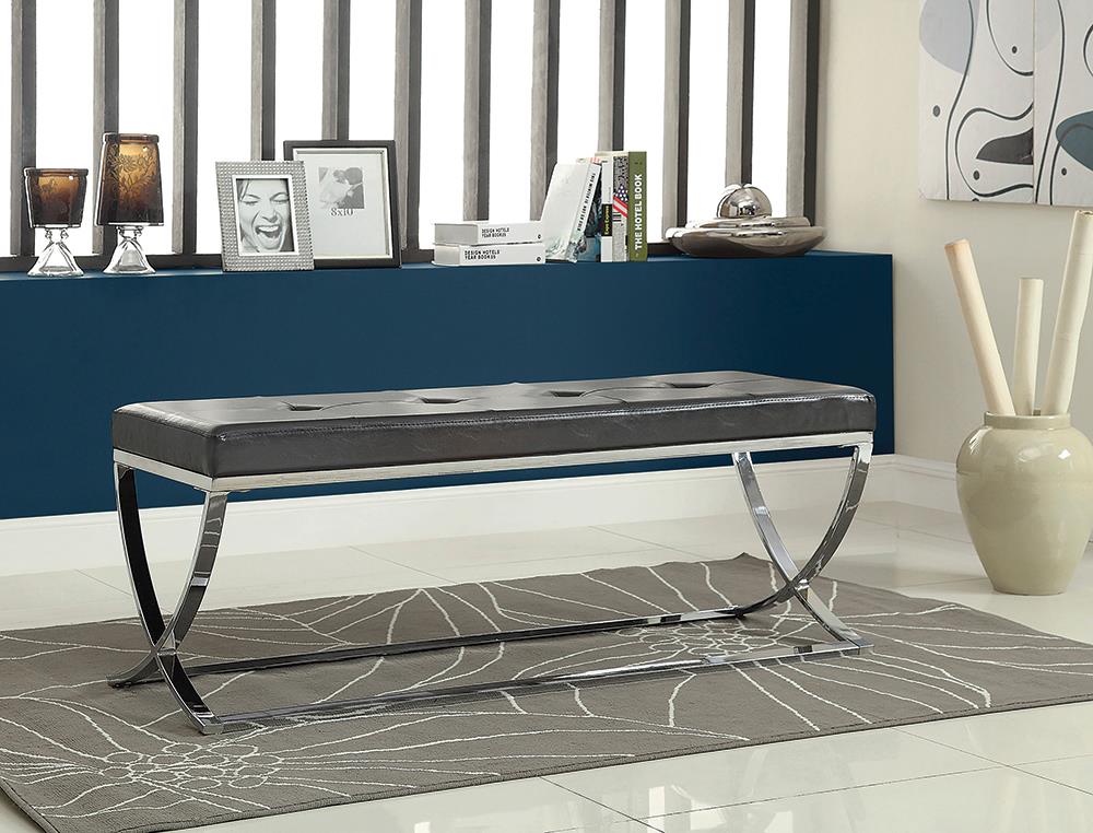 G501156 Contemporary Chrome Bench - ATL FURNITURE