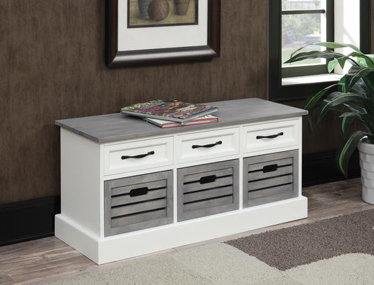 Traditional White and Grey Cabinet - ATL FURNITURE