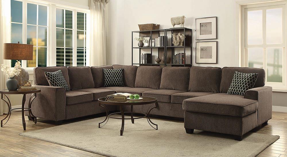 Provence Transitional Brown Sectional - ATL FURNITURE