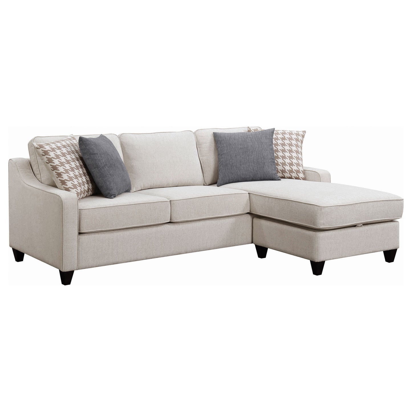 Mcloughlin Upholstered Sloped Arm Sectional Sofa Platinum