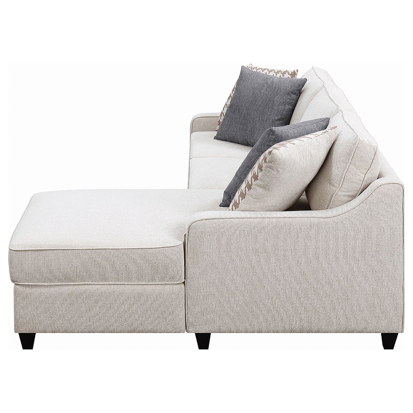 Mcloughlin Upholstered Sloped Arm Sectional Sofa Platinum