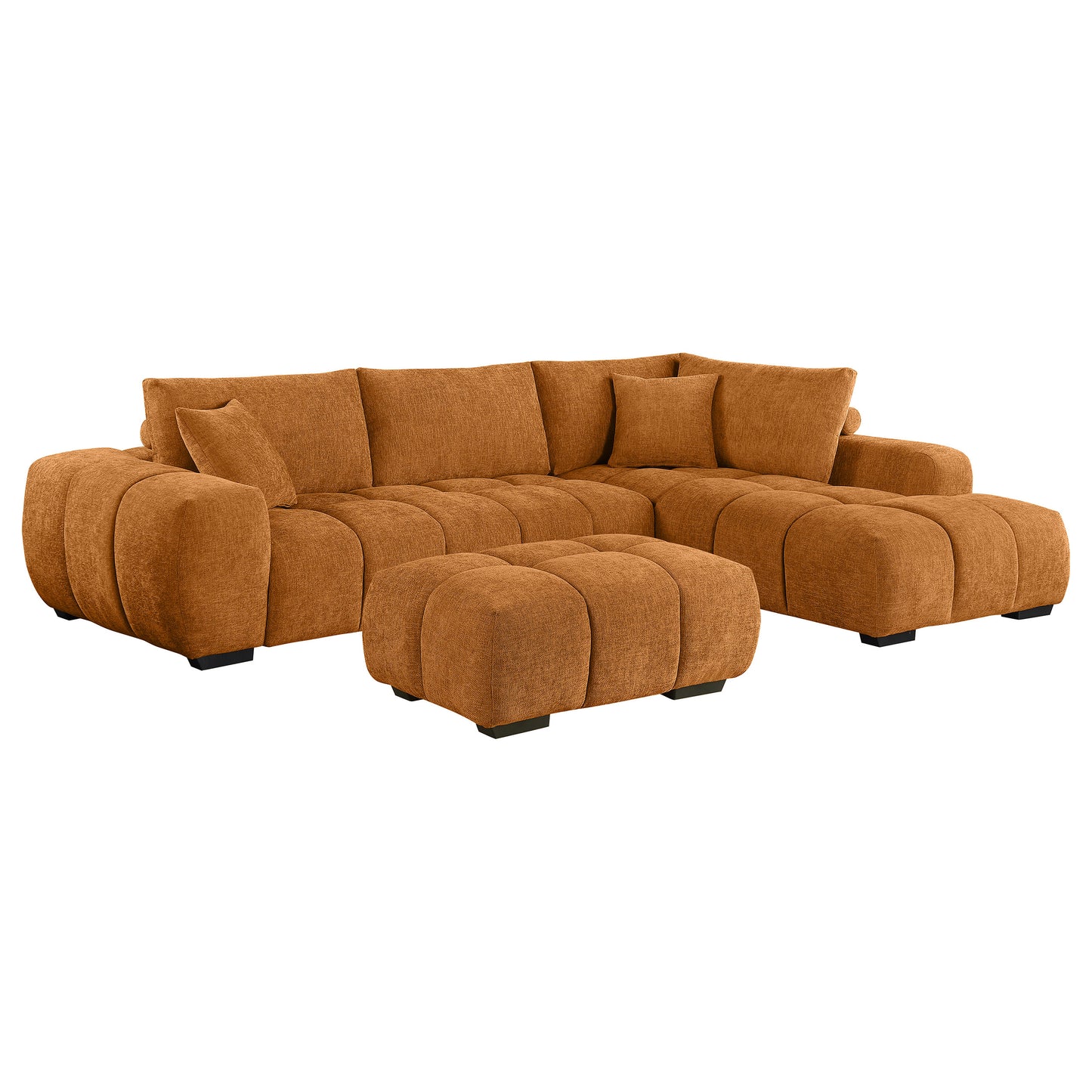 Camacho Upholstered Chaise Sectional Sofa Orange