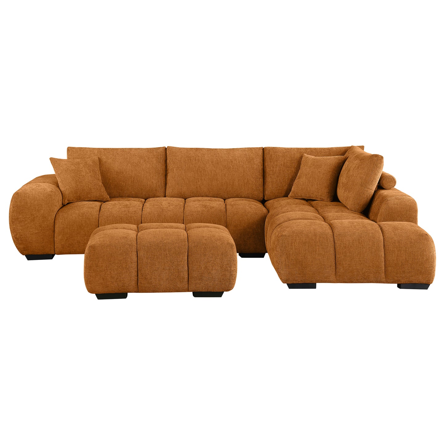 Camacho Upholstered Chaise Sectional Sofa Orange