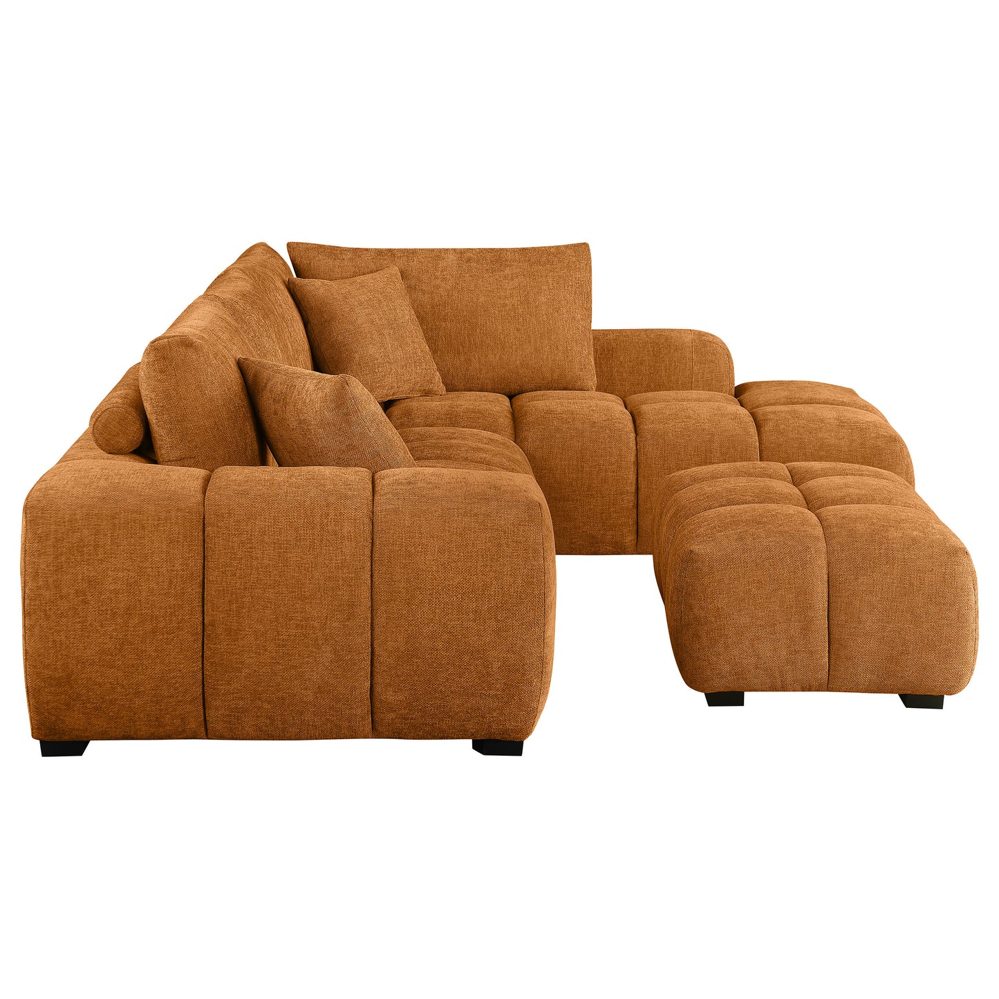 Camacho Upholstered Chaise Sectional Sofa Orange