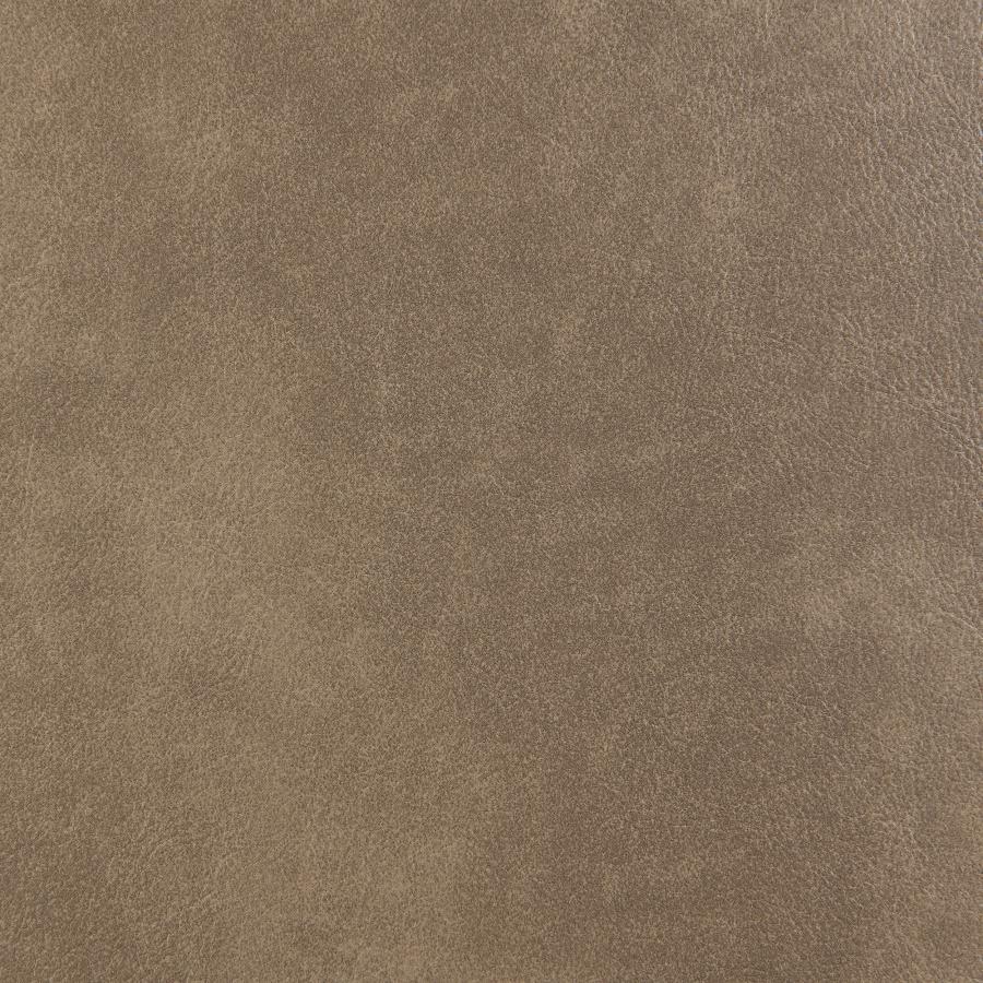 Scotland Faux Leather Upholstered Track Arm Loveseat Brown