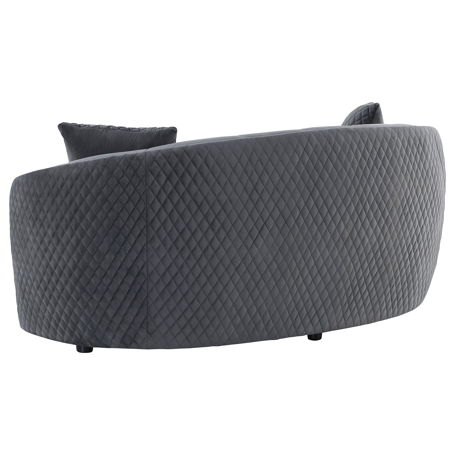 Brookside Velvet Upholstered Curved Sofa Dark Grey