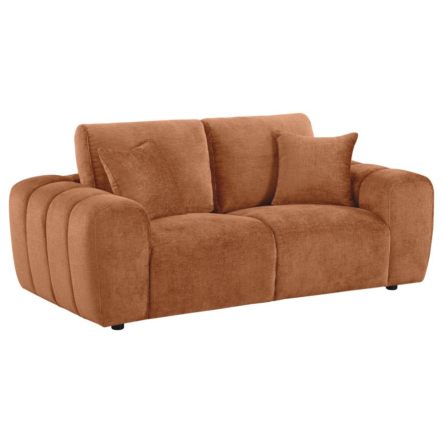 Burnett 4-Piece Chenille Upholstered Sofa Set Burnt Orange