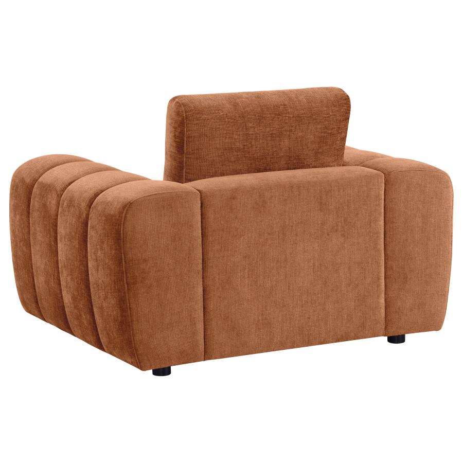 Burnett 4-Piece Chenille Upholstered Sofa Set Burnt Orange