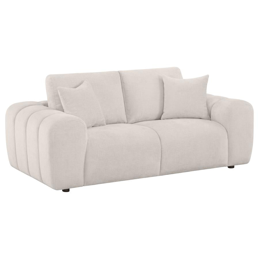 Burnett 2-Piece Chenille Upholstered Sofa Set Ivory
