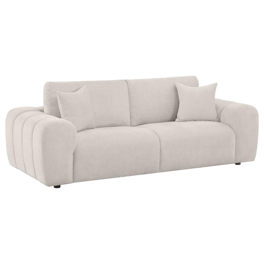 Burnett 3-Piece Chenille Upholstered Sofa Set Ivory