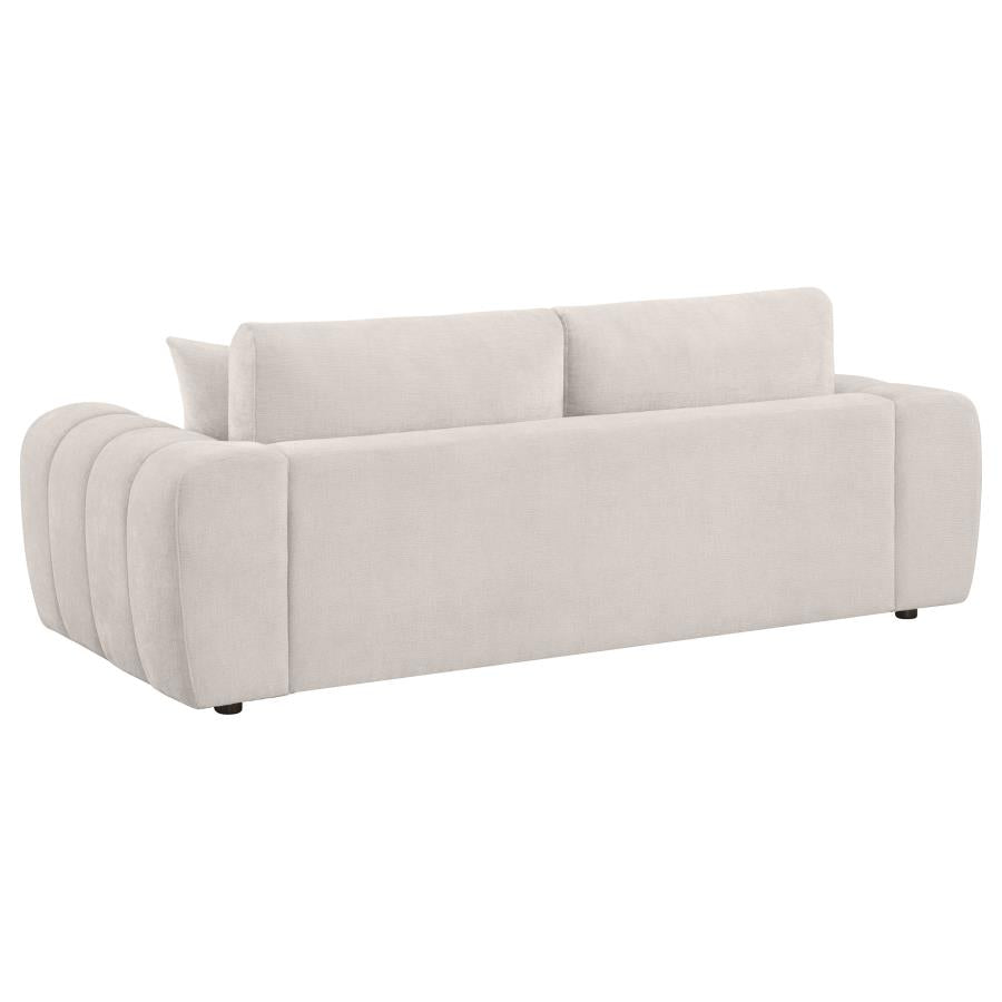 Burnett 4-Piece Chenille Upholstered Sofa Set Ivory