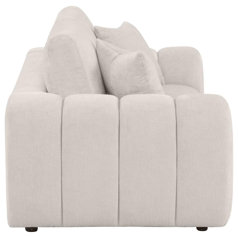 Burnett Chenille Upholstered Wide Arm Loveseat Ivory