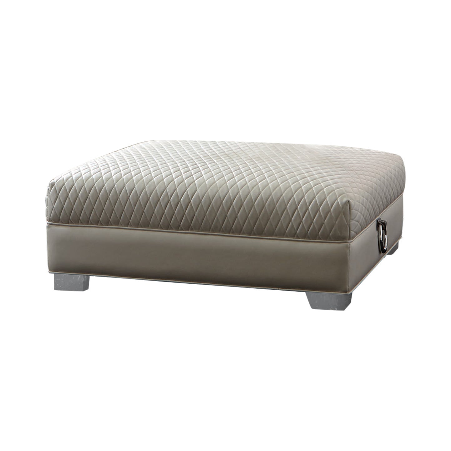 Chaviano Square Upholstered Ottoman Pearl White