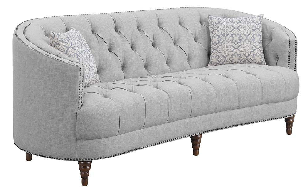 Avonlea Sloped Arm Upholstered Sofa Trim Grey