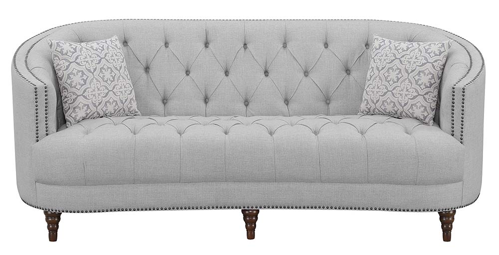 Avonlea Sloped Arm Upholstered Sofa Trim Grey