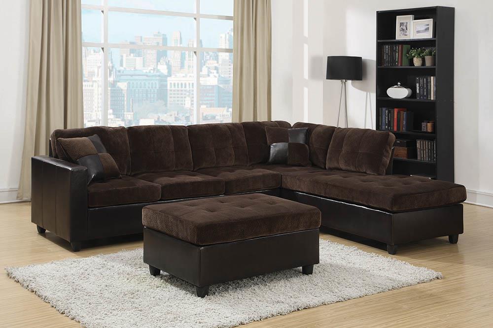 Mallory Casual Dark Chocolate Sectional - ATL FURNITURE