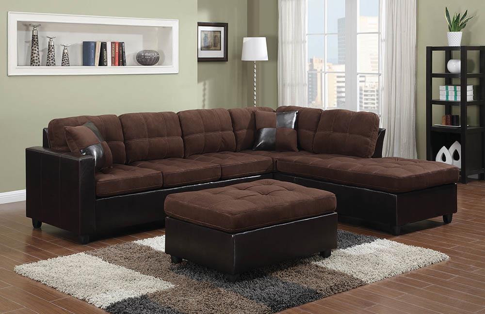 Mallory Casual Chocolate Sectional - ATL FURNITURE