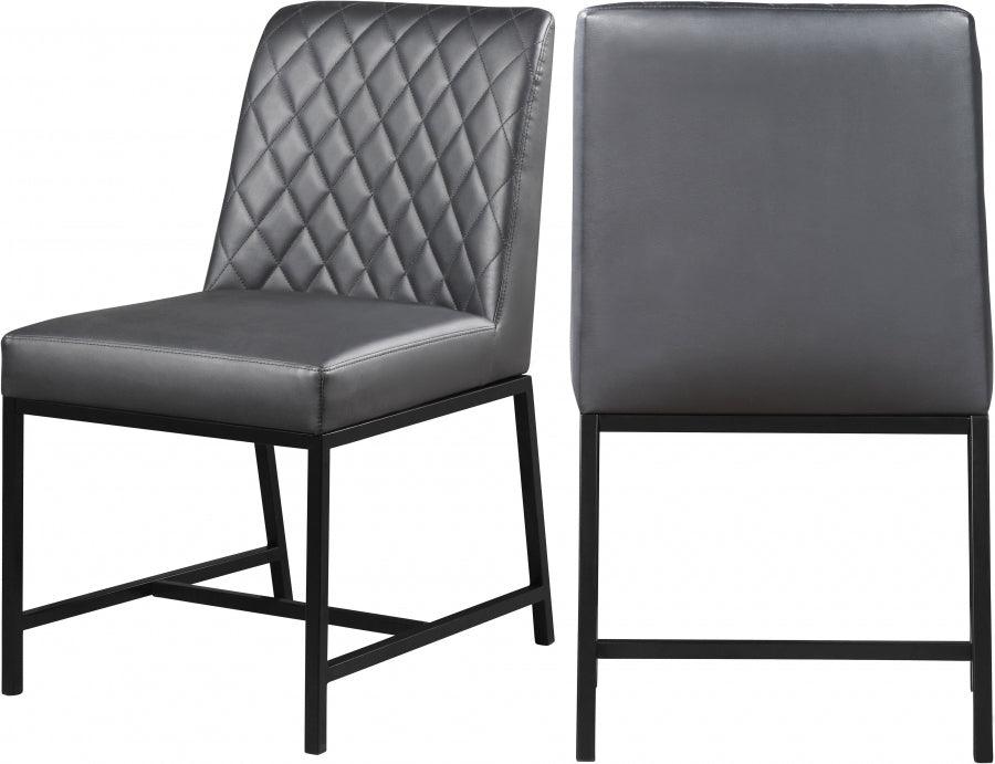 Meridian Furniture - Bryce Faux Leather Dining Chair Set Of 2 In Grey - 918Grey-C - ATL FURNITURE