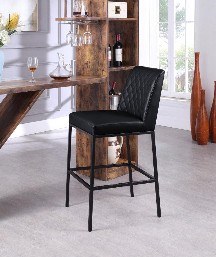 Bryce Faux Leather Bar Stool Set Of 2 In Black - 919Black-C - ATL FURNITURE