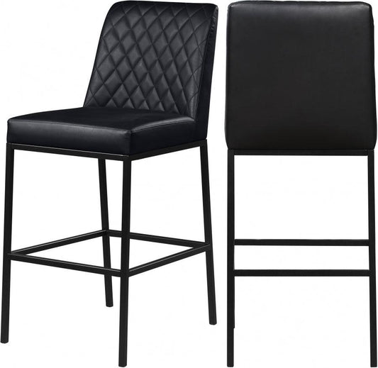 Bryce Faux Leather Bar Stool Set Of 2 In Black - 919Black-C - ATL FURNITURE