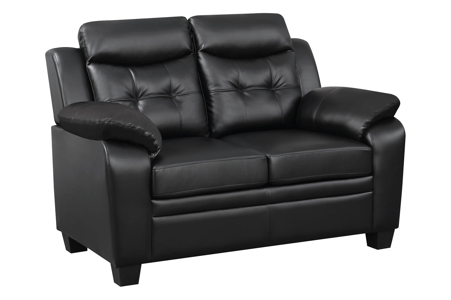 Finley Upholstered Padded Arm Tufted Sofa Black