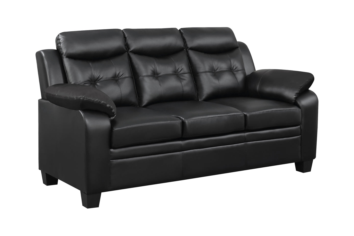 Finley Upholstered Padded Arm Tufted Sofa Black