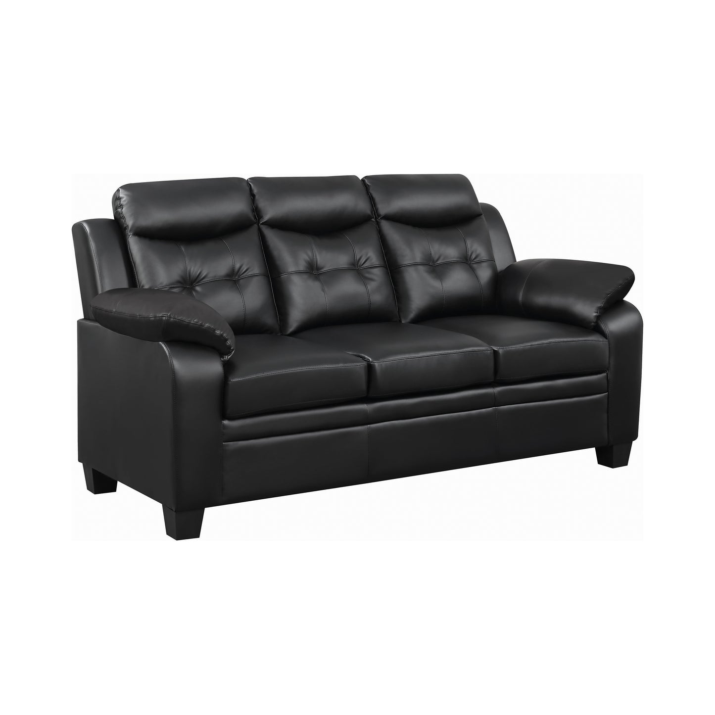 Finley Upholstered Padded Arm Tufted Sofa Black