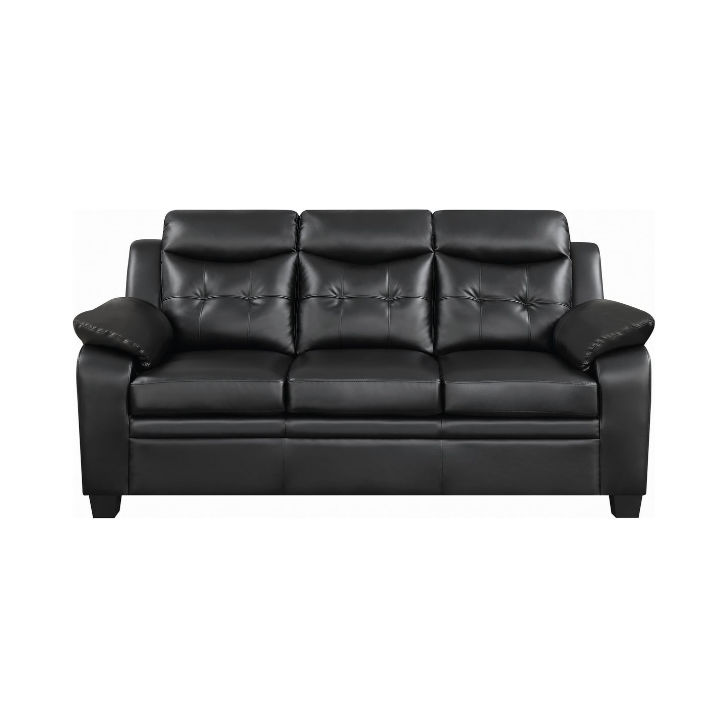 Finley Upholstered Padded Arm Tufted Sofa Black