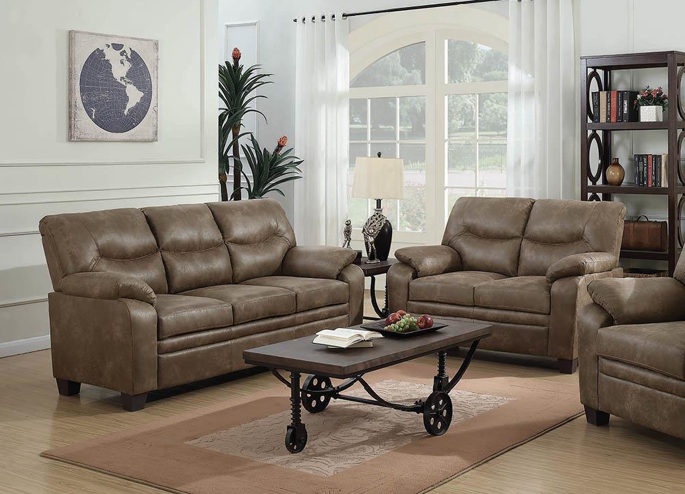 Meagan Casual Brown Two-Piece Living Room Set - ATL FURNITURE