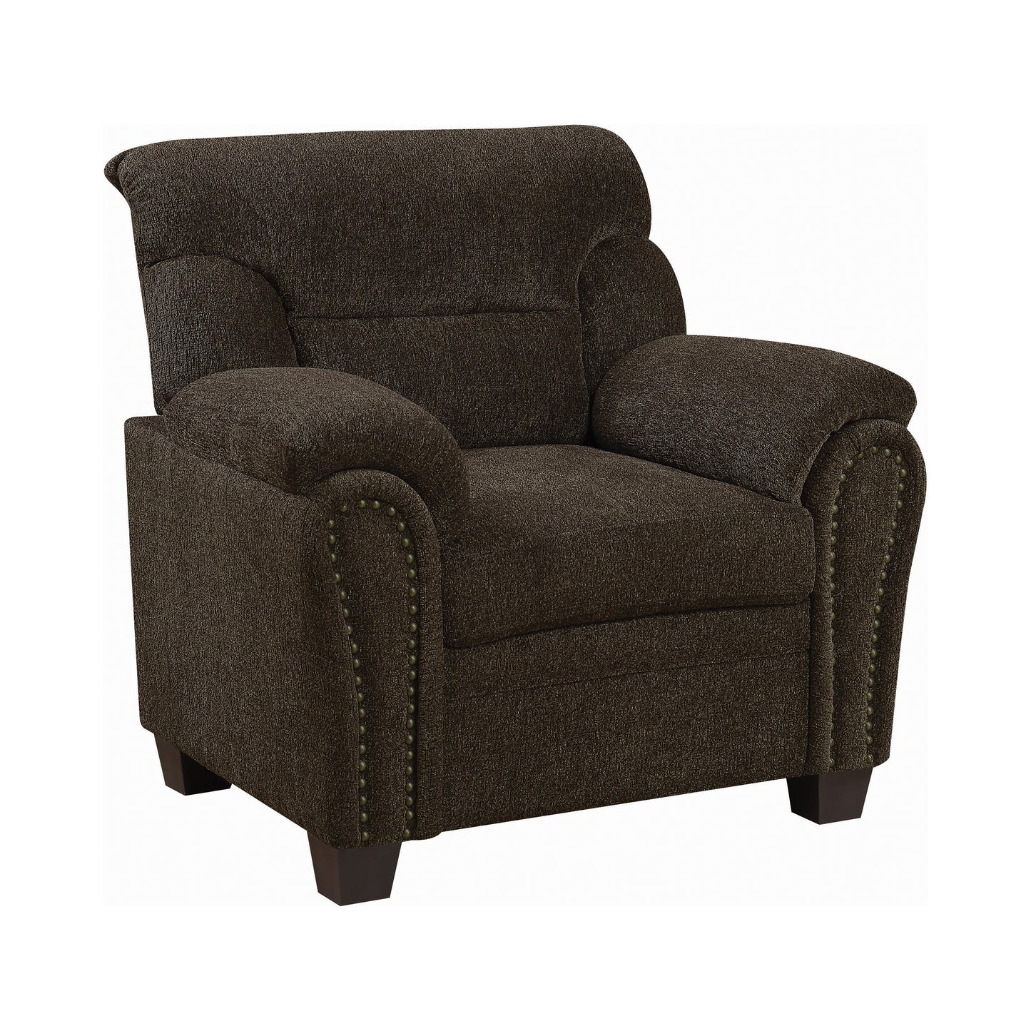 Clementine Upholstered Padded Arm Accent Chair Brown