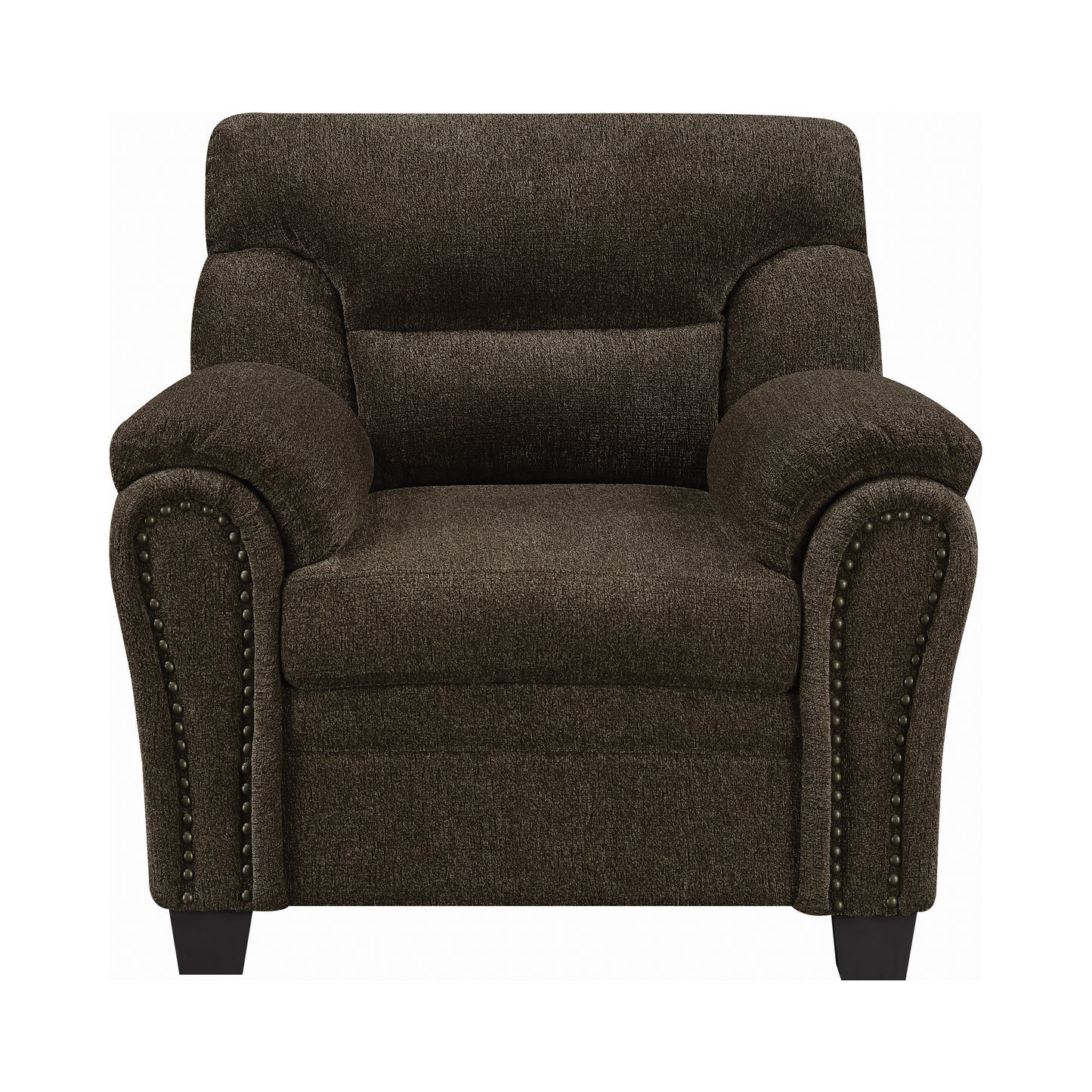 Clementine Upholstered Padded Arm Accent Chair Brown